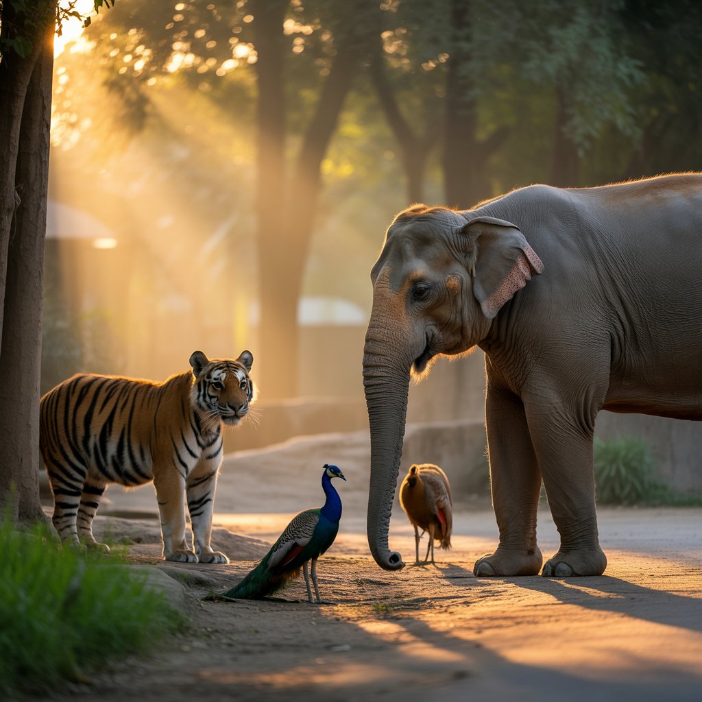 birds at Lahore Zoo aviary.